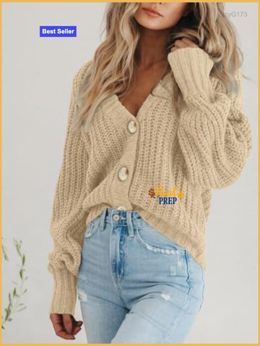 Chunky Long Sleeve Button Cardigan Sweater Open Front Fall Winter - Picture 3 of 7